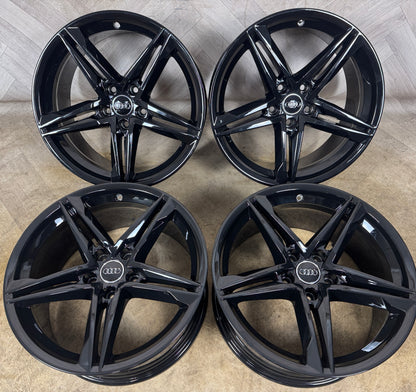 18'' GENUINE AUDI A5 S LINE BLACK B8 B9 A4 ALLOY WHEELS ALLOYS 8W0601025DE