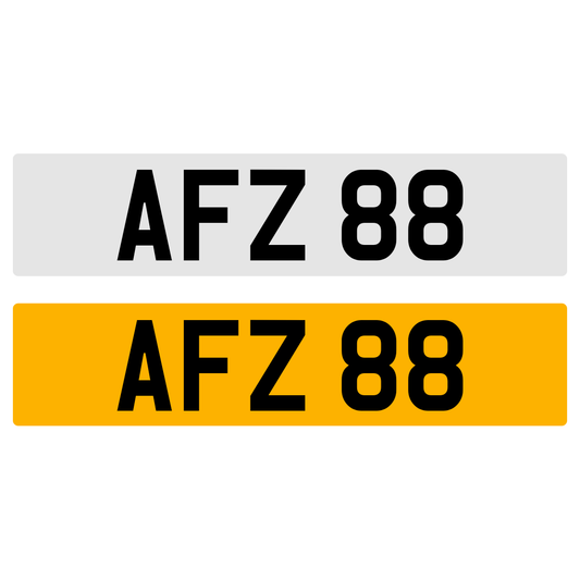 AFZ 88 NUMBER PLATE REGISTRATION 3X2 NUMBERPLATE CHERISHED DATELESS NORTHERN IRISH NI