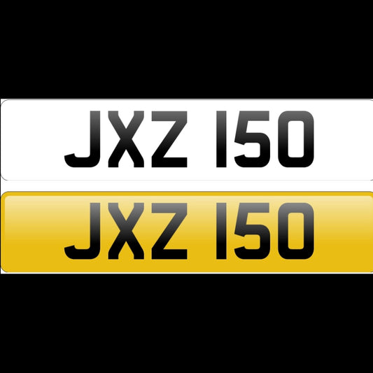 JXZ 150 NUMBER PLATE REGISTRATION NUMBERPLATE REGISTRATION CHERISHED DATELESS NORTHERN IRISH NI