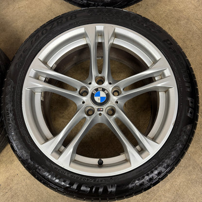 18'' GENUINE BMW 5 SERIES 613 SILVER M SPORT F10 F11 ALLOY WHEELS TYRES ALLOYS 5X120