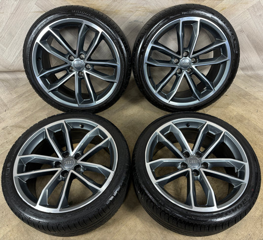 19'' GENUINE AUDI A5 S LINE S5 5 DOUBLE SPOKE ALLOY WHEELS ALLOYS TYRES