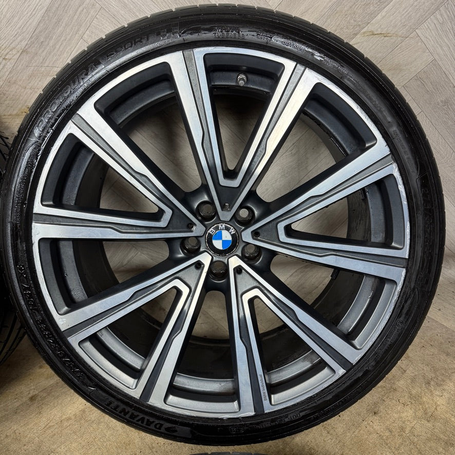 22'' GENUINE BMW X5 X6 G05 G06 746M 746I INDIVIDUAL M SPORT ALLOYS WHEELS ALLOYS TYRES 8072000 & 8072001