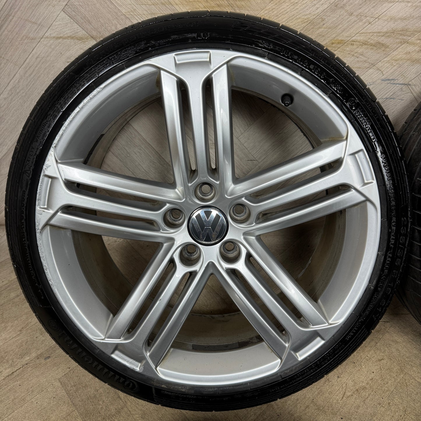 19'' GENUINE VW SCIROCCO R LINE SILVER TALLADEGA ALLOY GOLF WHEELS TYRES ALLOYS CADDY