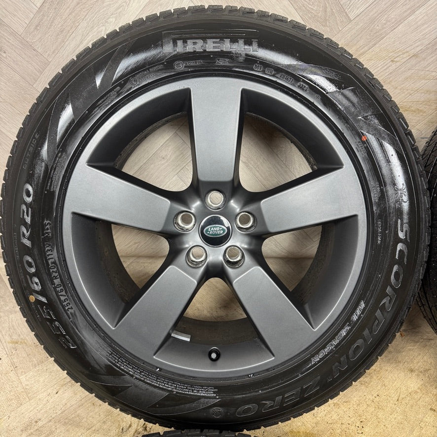 20'' GENUINE LAND ROVER DEFENDER 5 SPOKE GREY 5098 ALLOY WHEELS TYRES ALLOYS L8B2-1007-HA