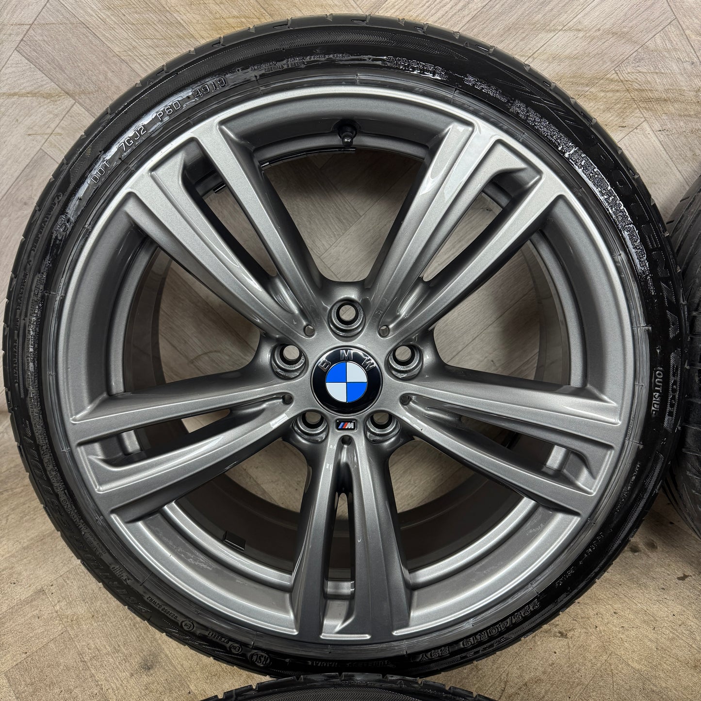 19" GENUINE BMW 3 SERIES 442 FERRIC GREY M SPORT F30 F31 F32 E90 E92 ALLOY WHEELS TYRES ALLOYS 5X120 (Copy)