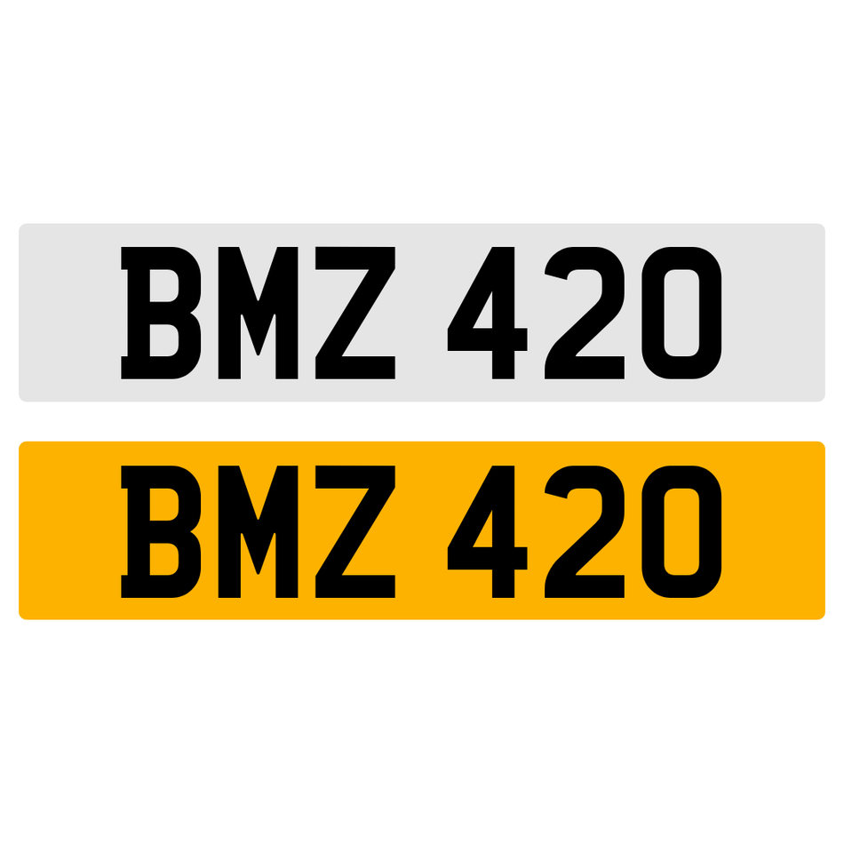 BMZ 420 Number Plate Registration Numberplate Registration BMW 420 420D Cherished Dateless Northern Irish NI