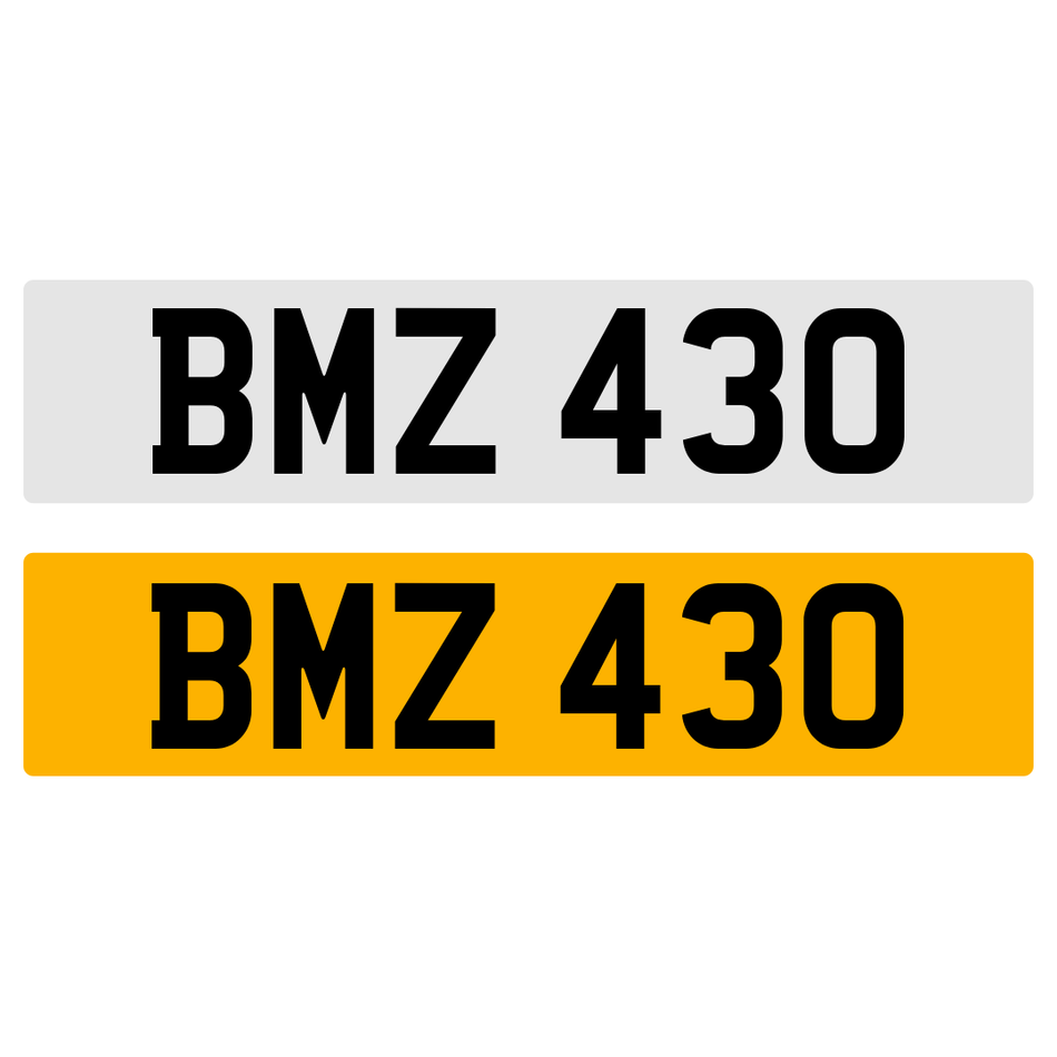 BMZ 430 Number Plate Registration Numberplate Registration BMW 430 430D Cherished Dateless Northern Irish NI