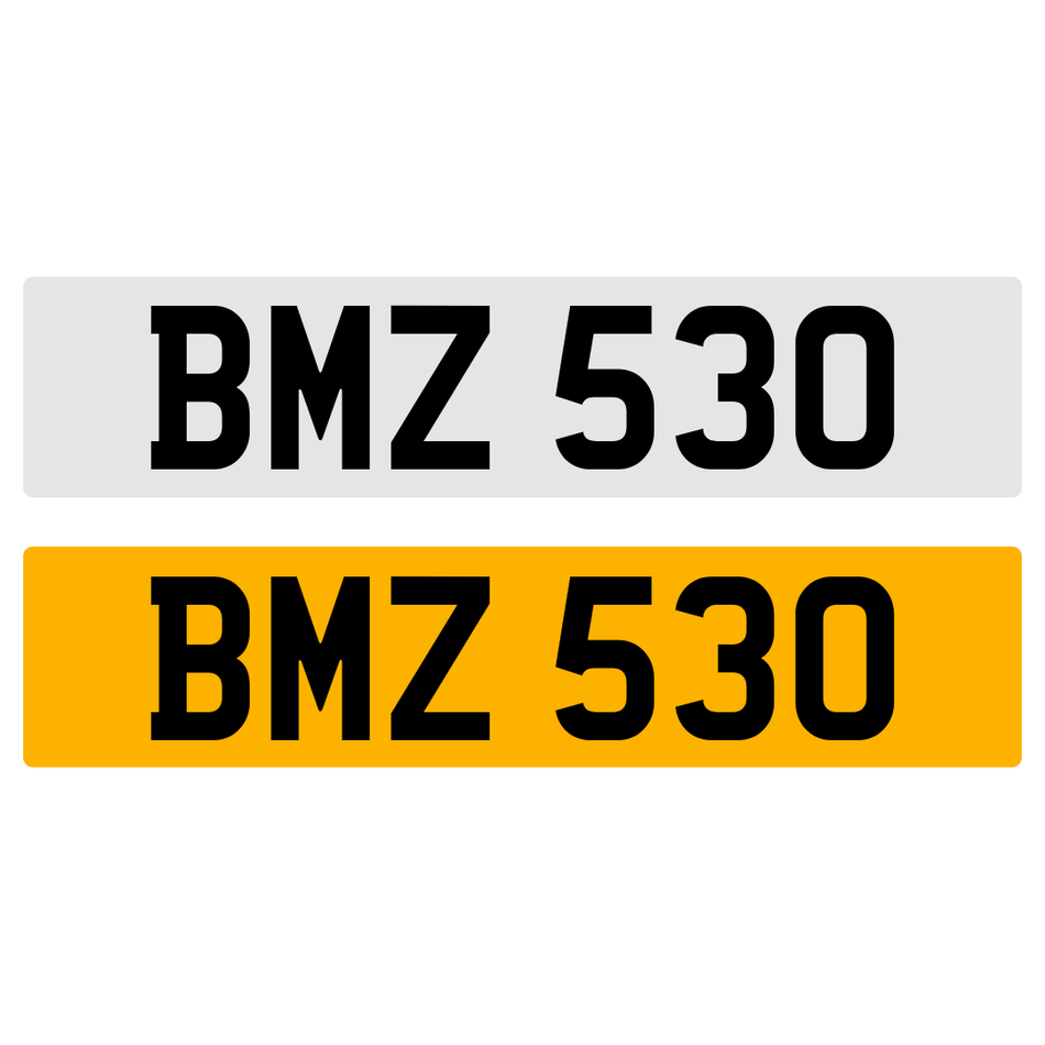 BMZ 530 Number Plate Registration Numberplate Registration BMW 530 530D Cherished Dateless Northern Irish Ni