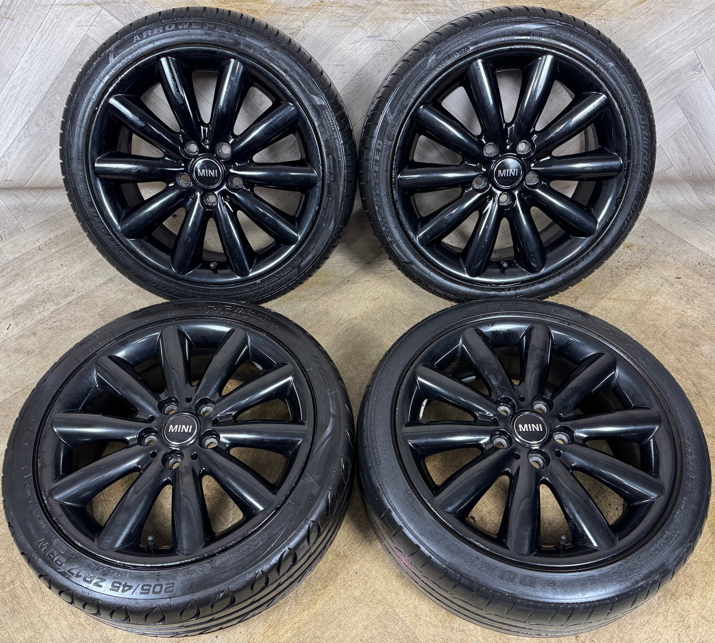 17'' GENUINE MINI COOPER ONE S BMW F55 F56 F57 BLACK COSMOS ALLOY WHEELS TYRES ALLOYS 6855109