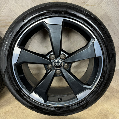 20'' GENUINE AUDI Q5 5 SPOKE BLACK EDITION ROTOR S LINE TYRES ALLOY WHEELS ALLOYS 80A601025AQ