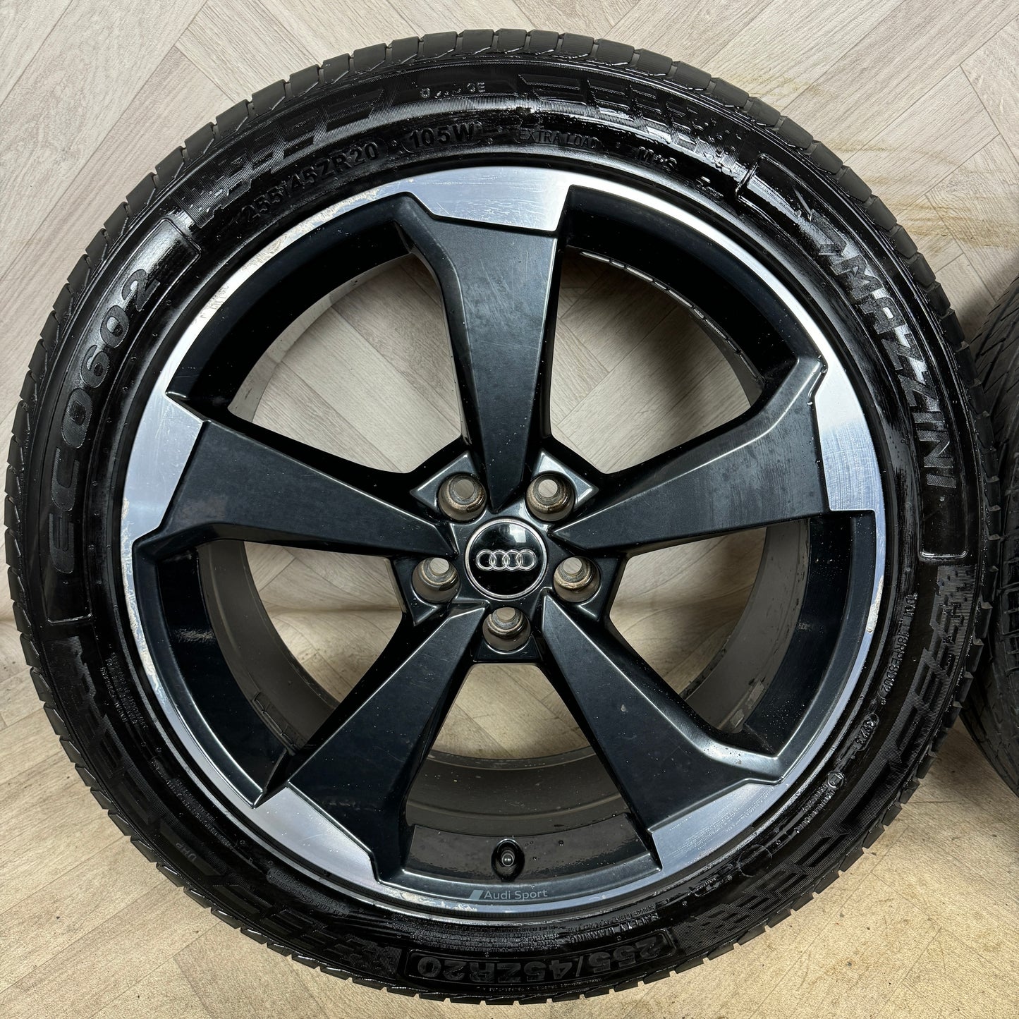 20'' GENUINE AUDI Q5 5 SPOKE BLACK EDITION ROTOR S LINE TYRES ALLOY WHEELS ALLOYS