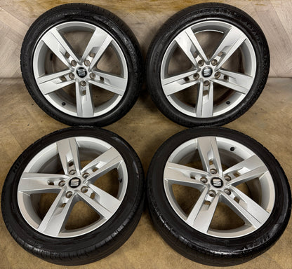 17'' GENUINE SEAT LEON MK3 ALLOY FR WHEELS TYRES ALLOYS GOLF MK2 A3 5X112 5F0601025T