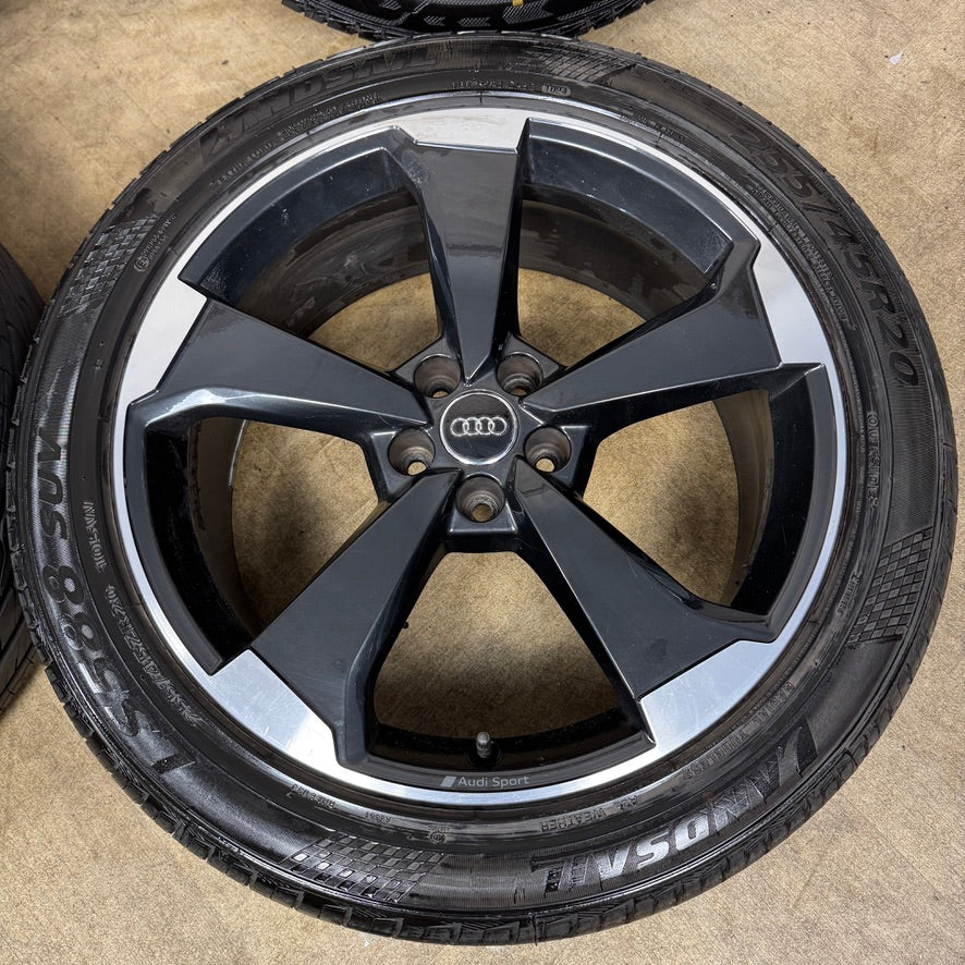 20'' GENUINE AUDI Q5 5 SPOKE BLACK EDITION ROTOR S LINE TYRES ALLOY WHEELS ALLOYS 80A601025AQ