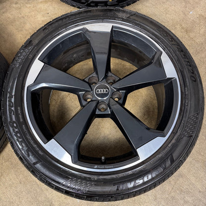 20'' GENUINE AUDI Q5 5 SPOKE BLACK EDITION ROTOR S LINE TYRES ALLOY WHEELS ALLOYS 80A601025AQ