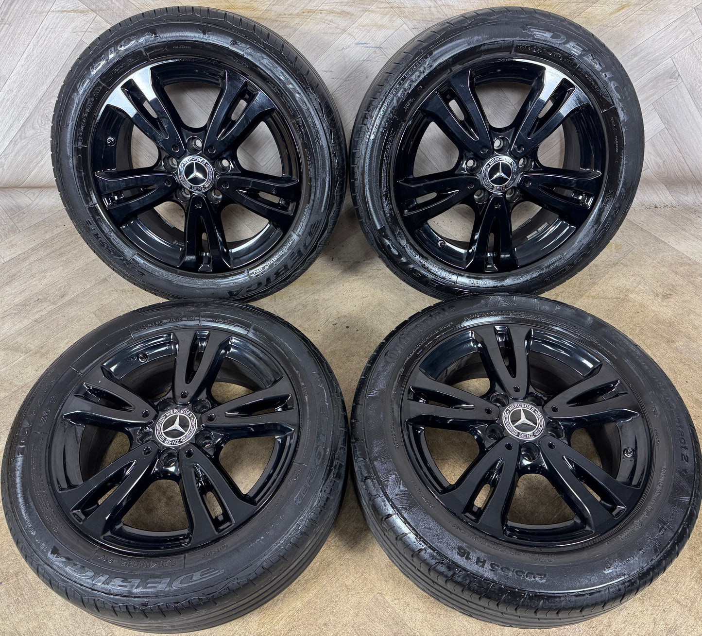 16'' GENUINE MERCEDES A CLASS CLA B BLACK W176 W246 ALLOY WHEELS TYRES ALLOYS