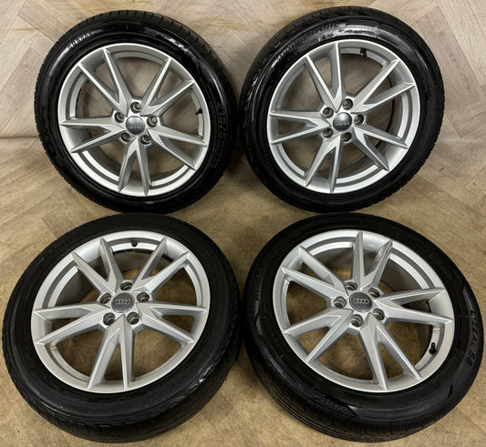 18'' GENUINE AUDI Q2 S LINE 5 DOUBLE SPOKE ALLOY WHEELS TYRES ALLOYS