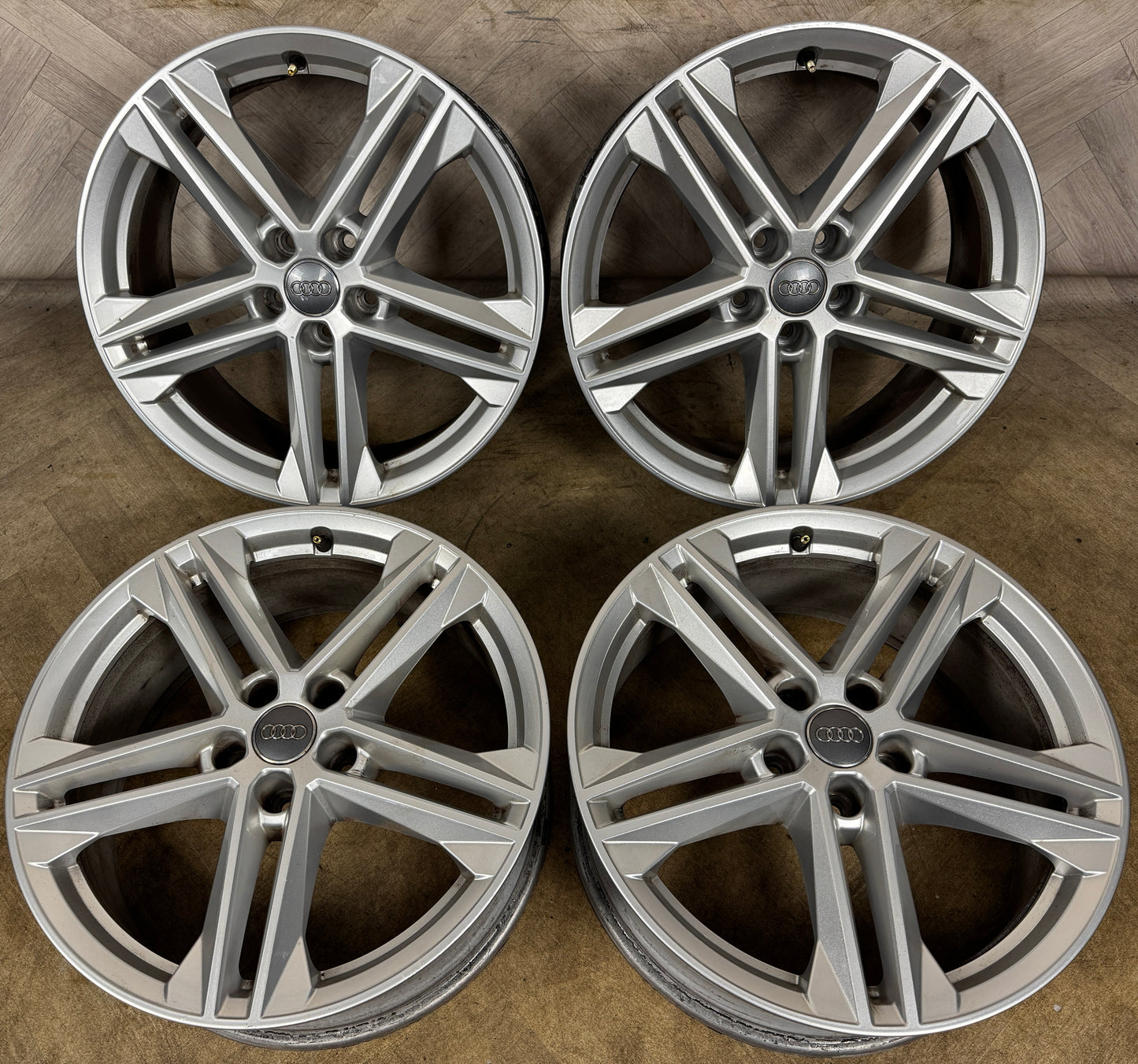 19'' GENUINE AUDI A4 A6 Q5 S LINE 5 DOUBLE SPOKE ALLOY WHEELS ALLOYS 80A601025G