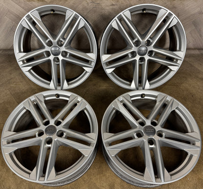 19'' GENUINE AUDI A4 A6 Q5 S LINE 5 DOUBLE SPOKE ALLOY WHEELS ALLOYS 80A601025G
