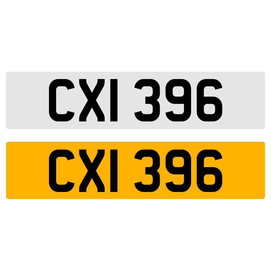 CXI 396 Number Plate Registration Numberplate Registration Cherished Dateless Northern Irish NI