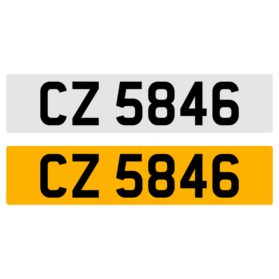 CZ 5846 Number Plate Registration Numberplate Registration Cherished Dateless Northern Irish NI