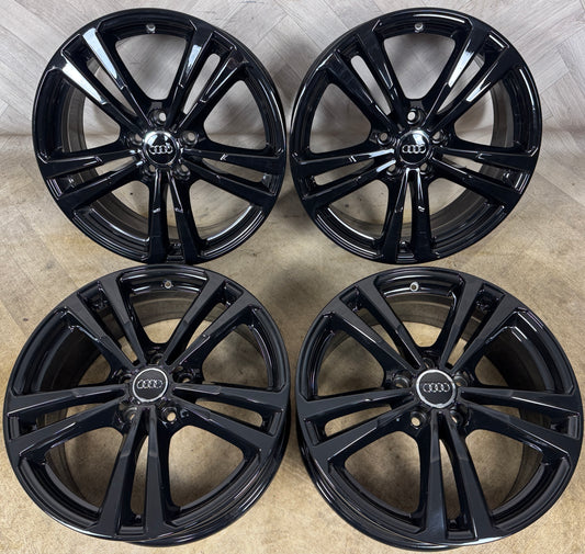 18'' GENUINE AUDI A3 S LINE BLACK ALLOY WHEELS ALLOYS S3 GOLF CADDY 5X112