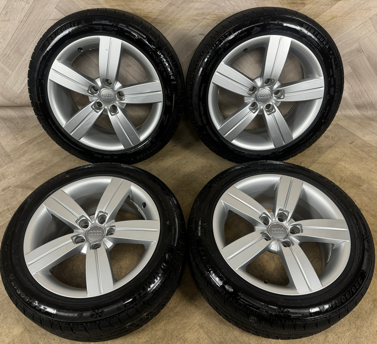 17'' GENUINE AUDI TT MK2 MK3 5 SPOKE WINTER TYRES ALLOY WHEELS ALLOYS