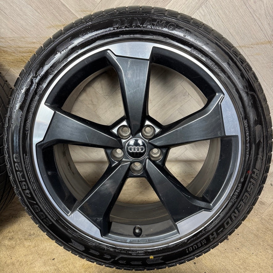 20'' GENUINE AUDI Q5 5 SPOKE BLACK EDITION ROTOR S LINE TYRES ALLOY WHEELS ALLOYS 80A601025AQ