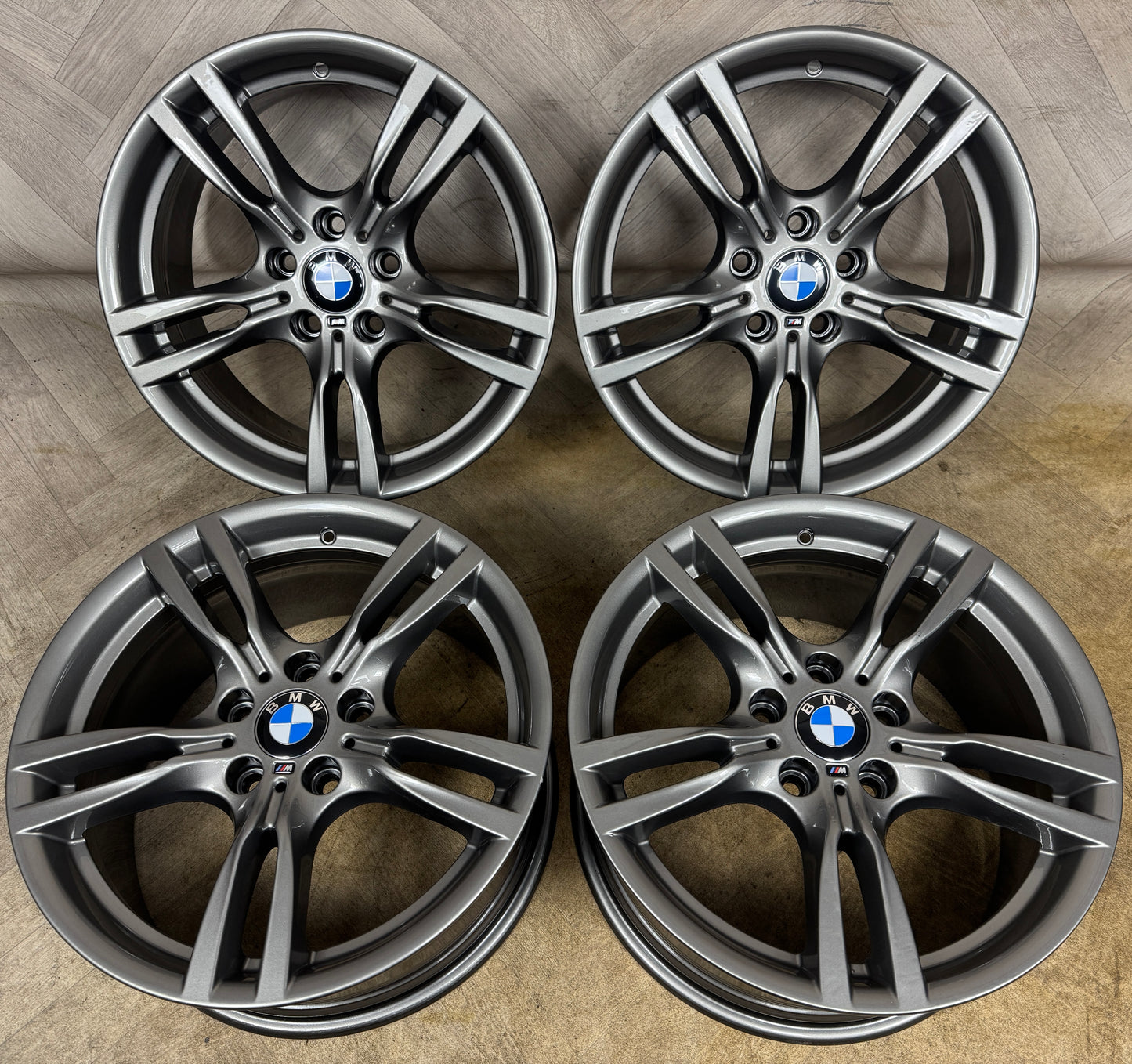 18" GENUINE BMW 3 SERIES 400 M SPORT FERRIC GREY F30 F31 F32 E90 E92 ALLOY WHEELS ALLOYS 5X120