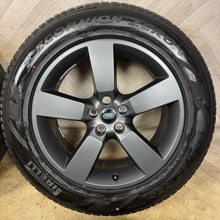 20'' GENUINE LAND ROVER DEFENDER 5 SPOKE GREY 5098 ALLOY WHEELS TYRES ALLOYS L8B2-1007-HA