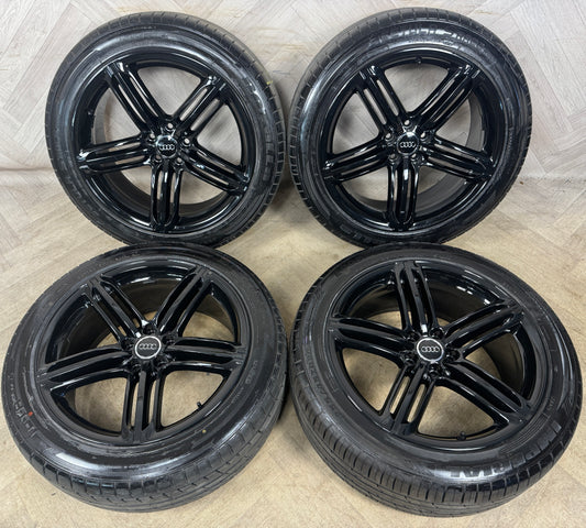 20'' GENUINE AUDI Q5 5 TRIPLE SPOKE SEGMENT BLACK S LINE ALLOY TYRES WHEELS ALLOYS