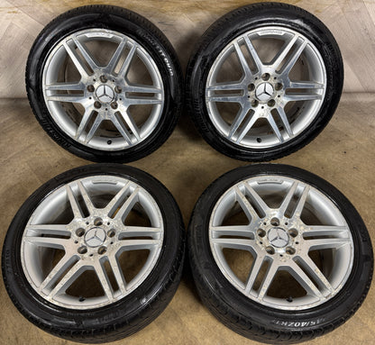 17'' GENUINE MERCEDES AMG C CLASS SILVER DC W204 ALLOY WHEELS TYRES ALLOYS