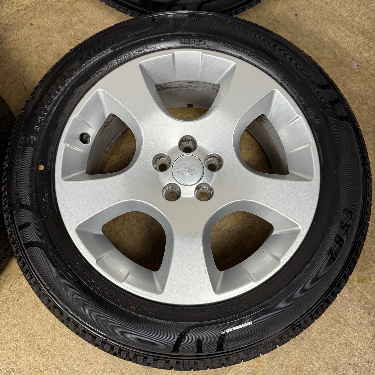 18'' GENUINE RANGE ROVER EVOQUE DISCOVERY SPORT LAND 5 SPOKE ALLOY WHEELS TYRES FK721007HB