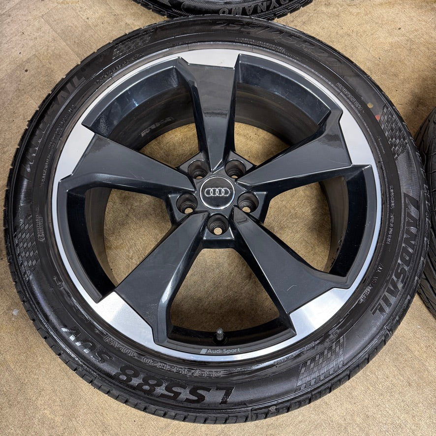 20'' GENUINE AUDI Q5 5 SPOKE BLACK EDITION ROTOR S LINE TYRES ALLOY WHEELS ALLOYS 80A601025AQ