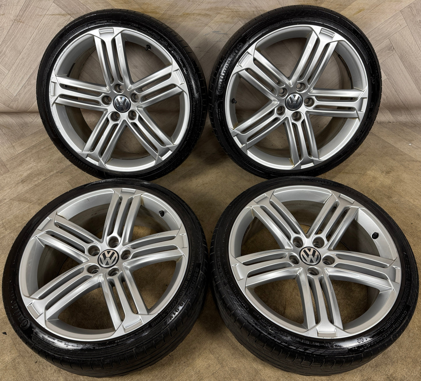 19'' GENUINE VW SCIROCCO R LINE SILVER TALLADEGA ALLOY GOLF WHEELS TYRES ALLOYS CADDY