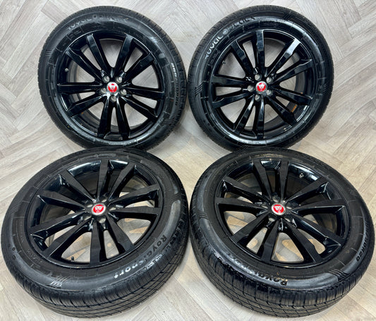 20'' GENUINE JAGUAR F PACE BLACK 5 DOUBLE SPOKE ALLOY WHEELS TYRES