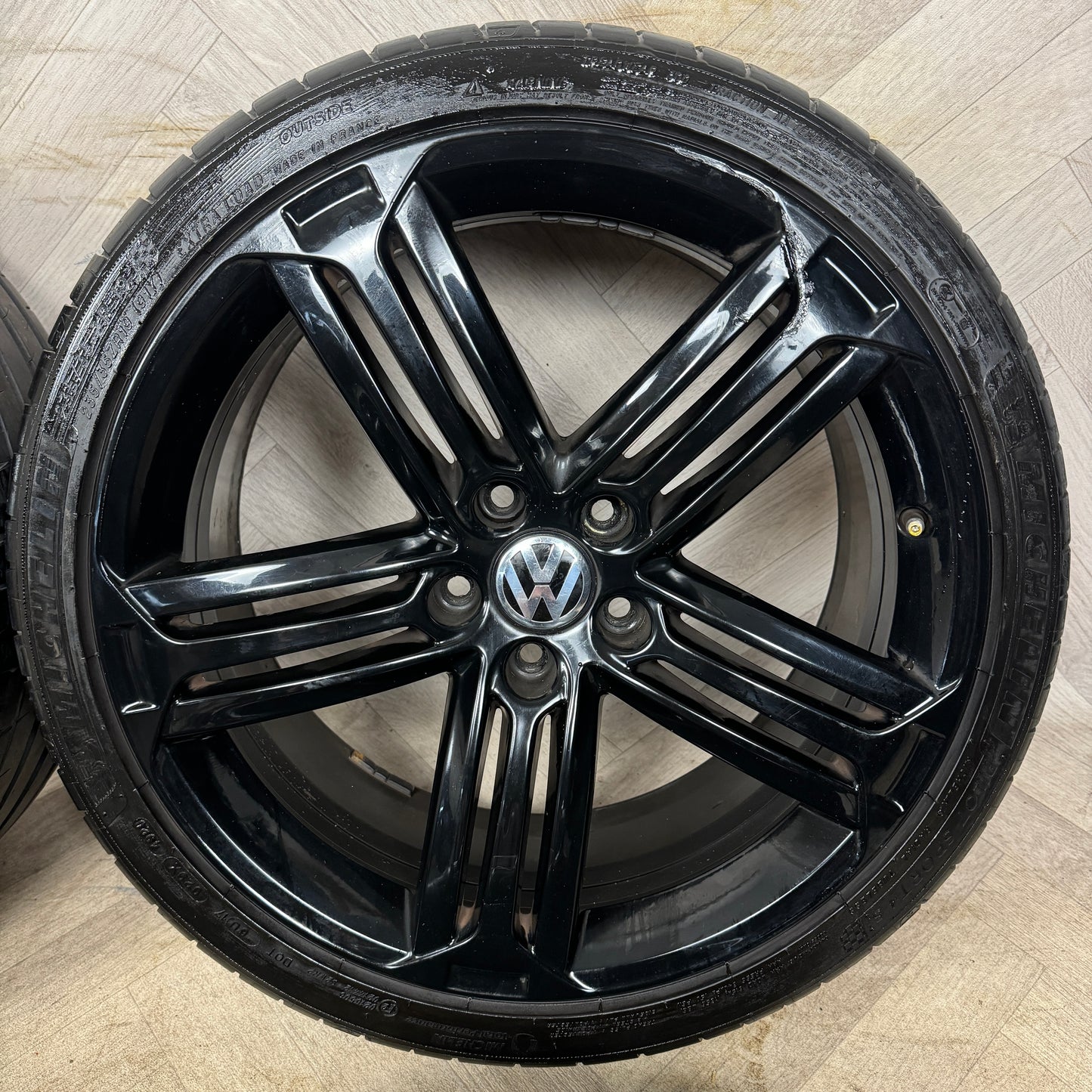 19'' GENUINE VW SCIROCCO R LINE BLACK TALLADEGA ALLOY GOLF WHEELS TYRES ALLOYS CADDY