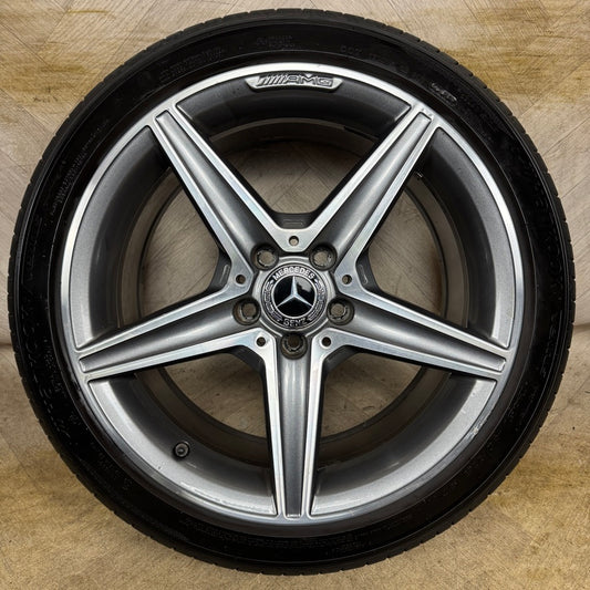 1X 18" GENUINE AMG MERCEDES C CLASS SPORT ALLOY WHEEL TYRE W205 REAR  5X112 FITMENT  8.5J ET49 PART: A2054011200