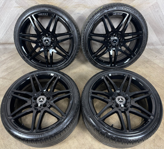 19'' GENUINE AMG MERCEDES E CLASS W212 BLACK ALLOY WHEELS TYRES ALLOYS