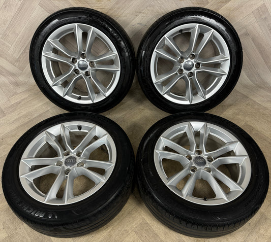 17'' GENUINE AUDI A5 5 DOUBLE SPOKE B8 B9 A4 ALLOY WHEELS ALLOYS TYRES