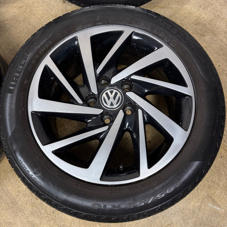 16'' GENUINE VW GOLF MK7 WOODSTOCK MK8 MK6 ALLOY WHEELS TYRES ALLOYS 5G0601025DS