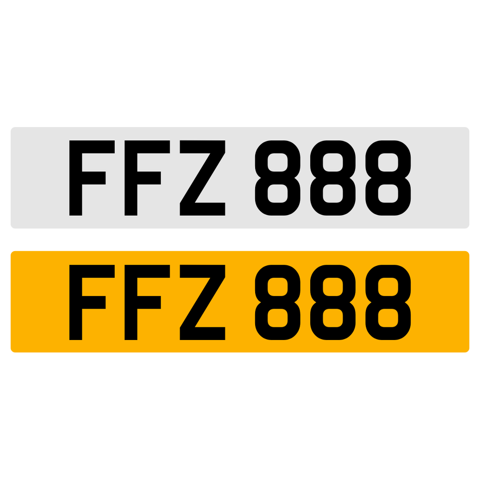 FFZ 888 NUMBER PLATE REGISTRATION NUMBERPLATE REGISTRATION CHERISHED DATELESS NORTHERN IRISH NI