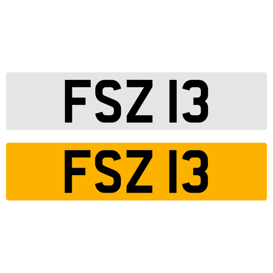 FSZ 13 NUMBER PLATE REGISTRATION NUMBERPLATE REGISTRATION CHERISHED DATELESS NORTHERN IRISH NI