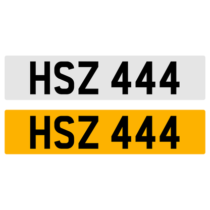 HSZ 444 NUMBER PLATE REGISTRATION NUMBERPLATE REGISTRATION CHERISHED DATELESS NORTHERN IRISH NI