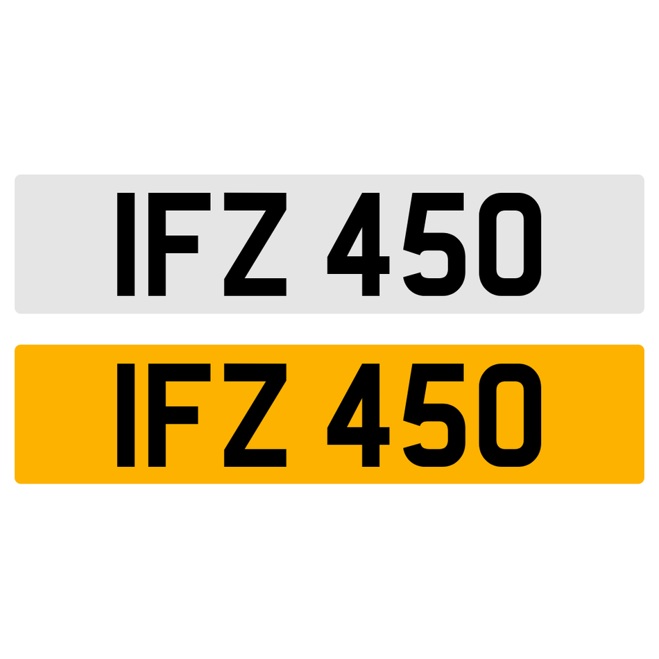 IFZ 450 Number Plate Registration Numberplate Registration Cherished Dateless Northern Irish NI 3X3