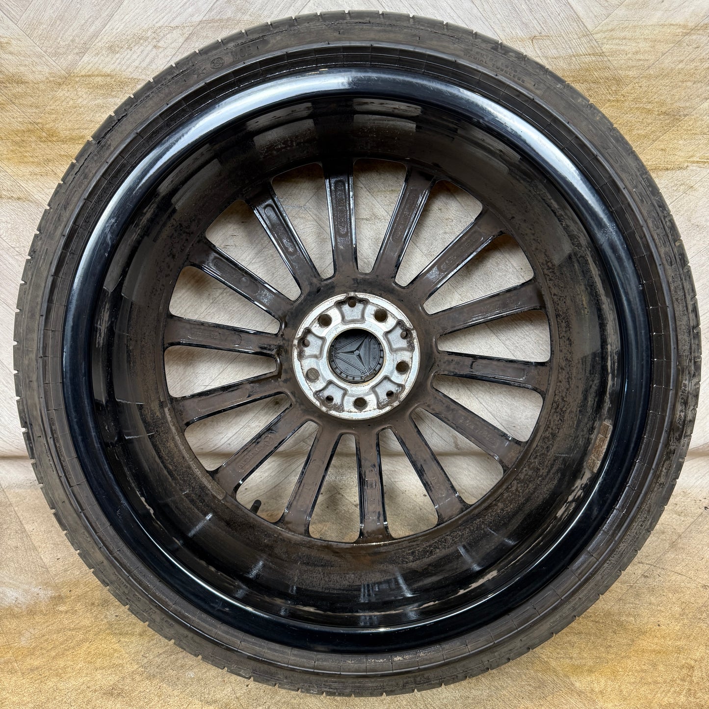 1X 20" GENUINE AMG MERCEDES E CLASS BLACK DC ALLOY WHEEL W213 FRONT 5X112 FITMENT 8J ET43 PART: A2134012200