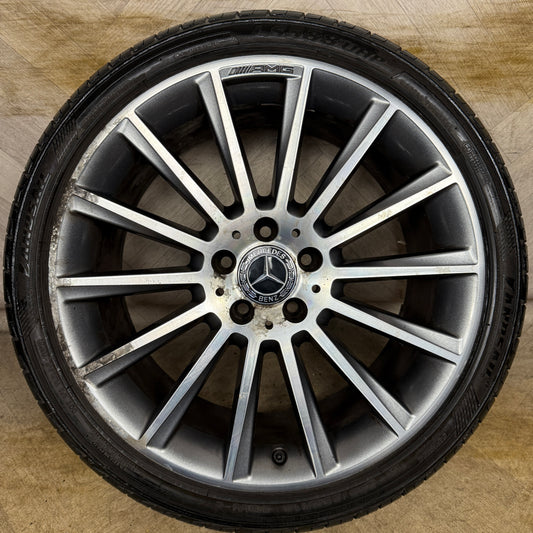 1X 19'' GENUINE AMG MERCEDES C CLASS SPORT GREY DC ALLOY WHEEL TYRE W205 REAR  5X112 FITMENT  8.5J ET52 PART: A2054011400