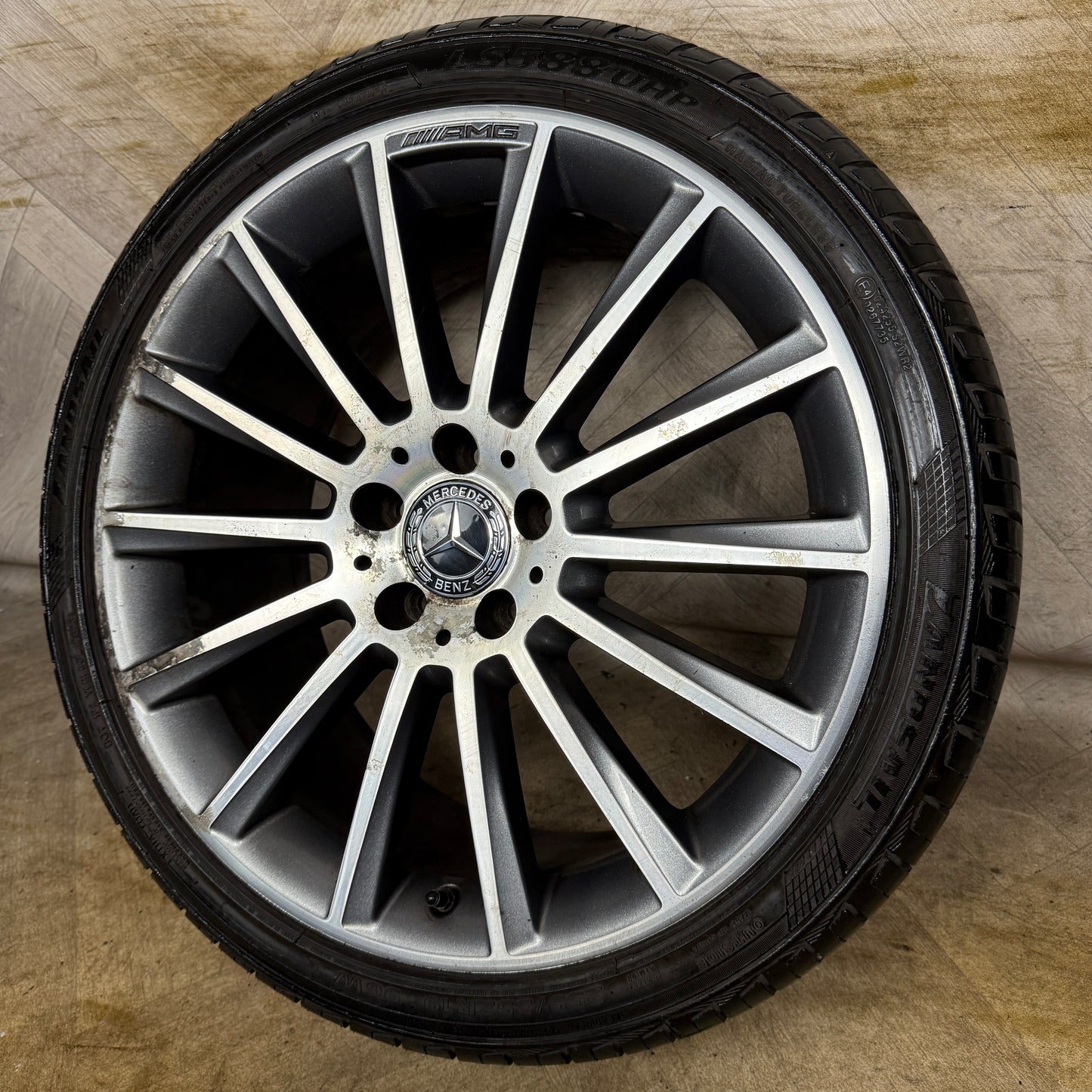 1X 19'' GENUINE AMG MERCEDES C CLASS SPORT GREY DC ALLOY WHEEL TYRE W205 REAR  5X112 FITMENT  8.5J ET52 PART: A2054011400