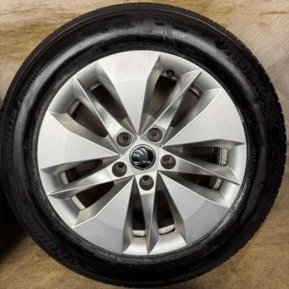16'' GENUINE SKODA OCTAVIA MK4 WHEELS TYRES ALLOYS 5X112 5E3601025AH
