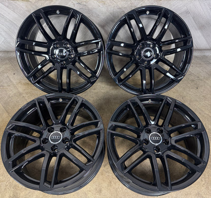 19'' GENUINE AUDI A5 S LINE BLACK ALLOY WHEELS ALLOYS TYRES 8T0601025DB