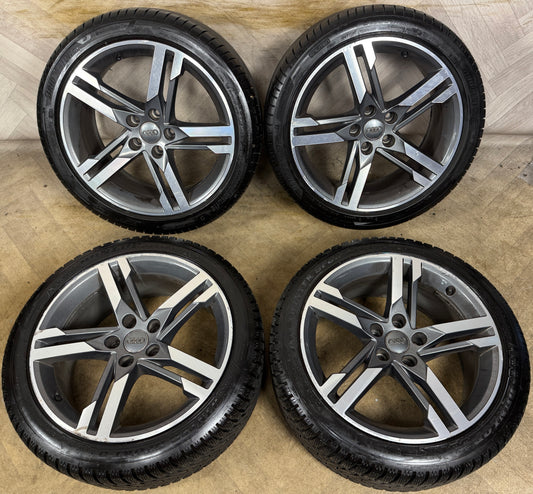 18'' GENUINE AUDI A4 S LINE 5 DOUBLE DC SPOKE B8 B9 ALLOY WHEELS ALLOYS TYRES 8W0601025M